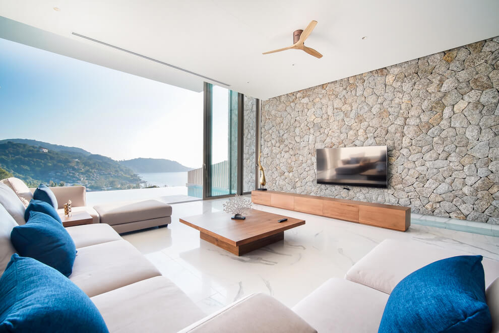 Luxury villa with panoramic windows and sea views, 5 rooms, Kata Noi