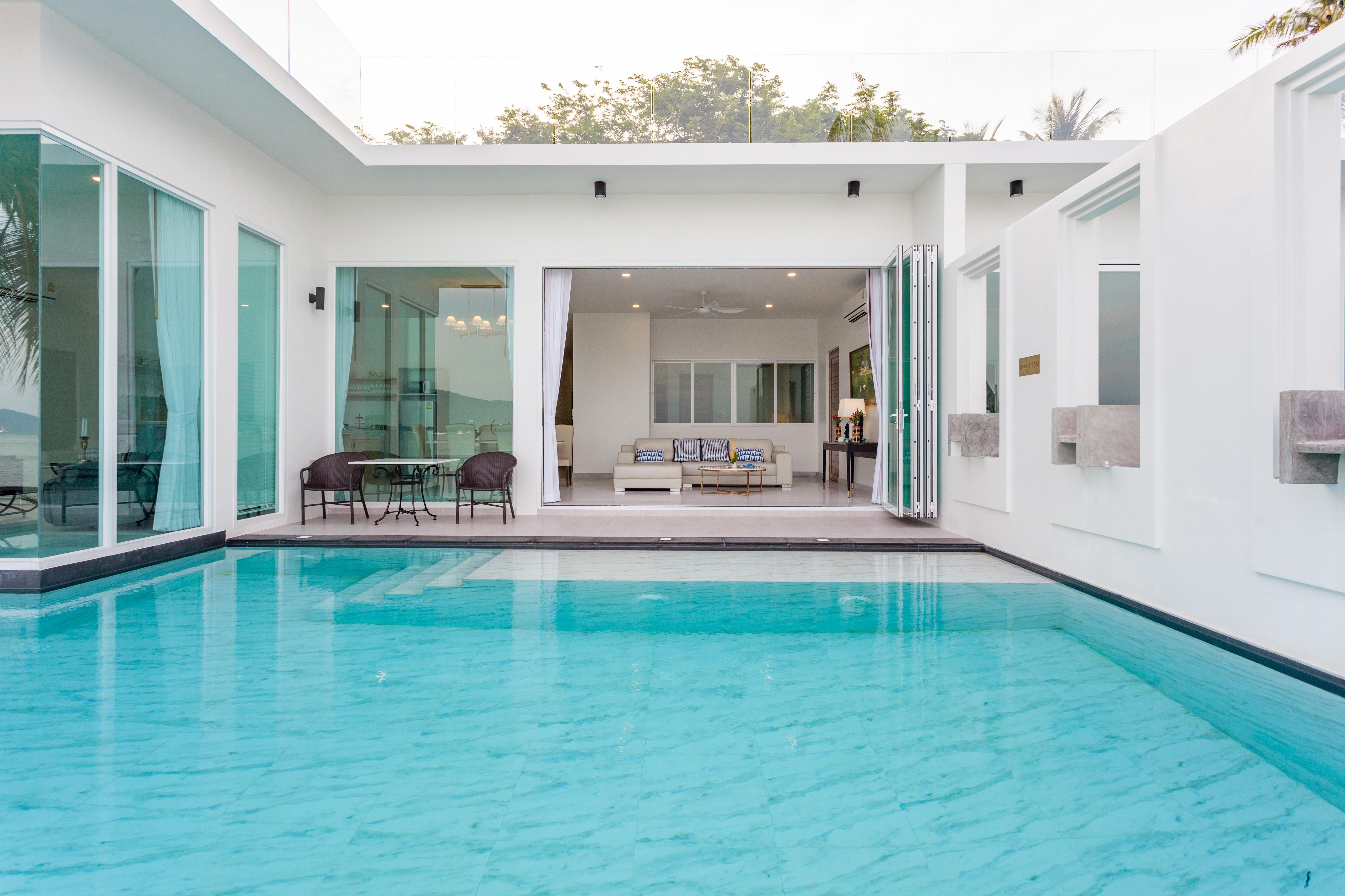 Modern villa with a pool on the coast in Rawai, 3 bedrooms