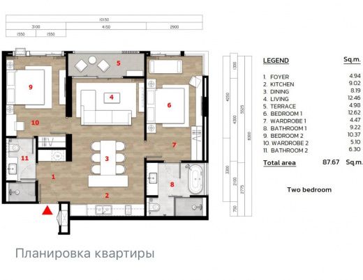 Современные апартаменты расположенные в жилом комплексе вблизи пляжа Банг Тао, 2 спальни 87-88 кв.м.