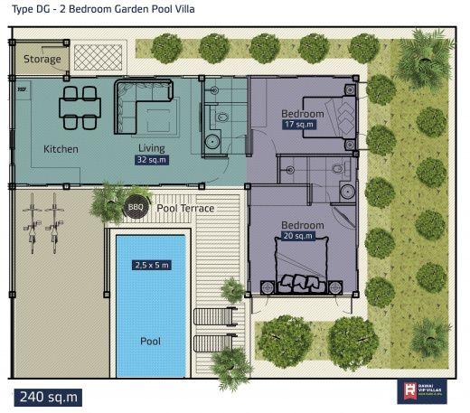 Просторная вилла Garden Pool Villa с хорошим расположением в районе Раваи, 2 спальни