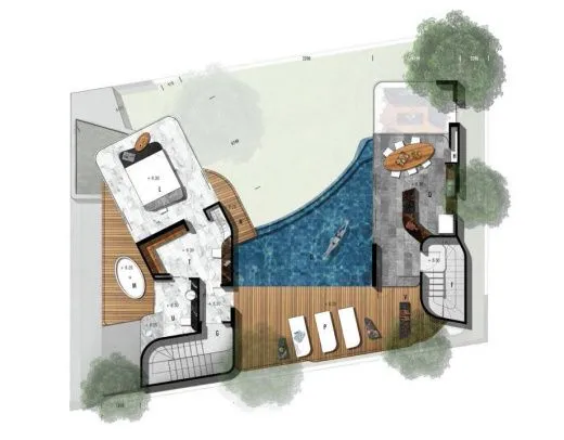 Construction project of 4 villas, with private pools and sea views, Rawai